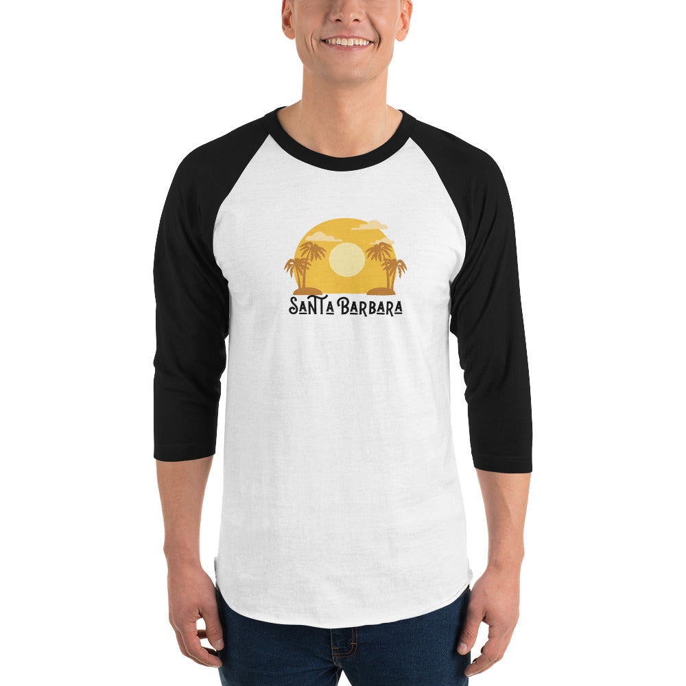 Santa Barbara - Sunset 3/4 Sleeve Raglan Shirt